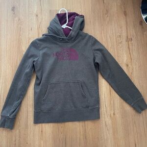 The North Face Charcoal and Burgundy Pullover